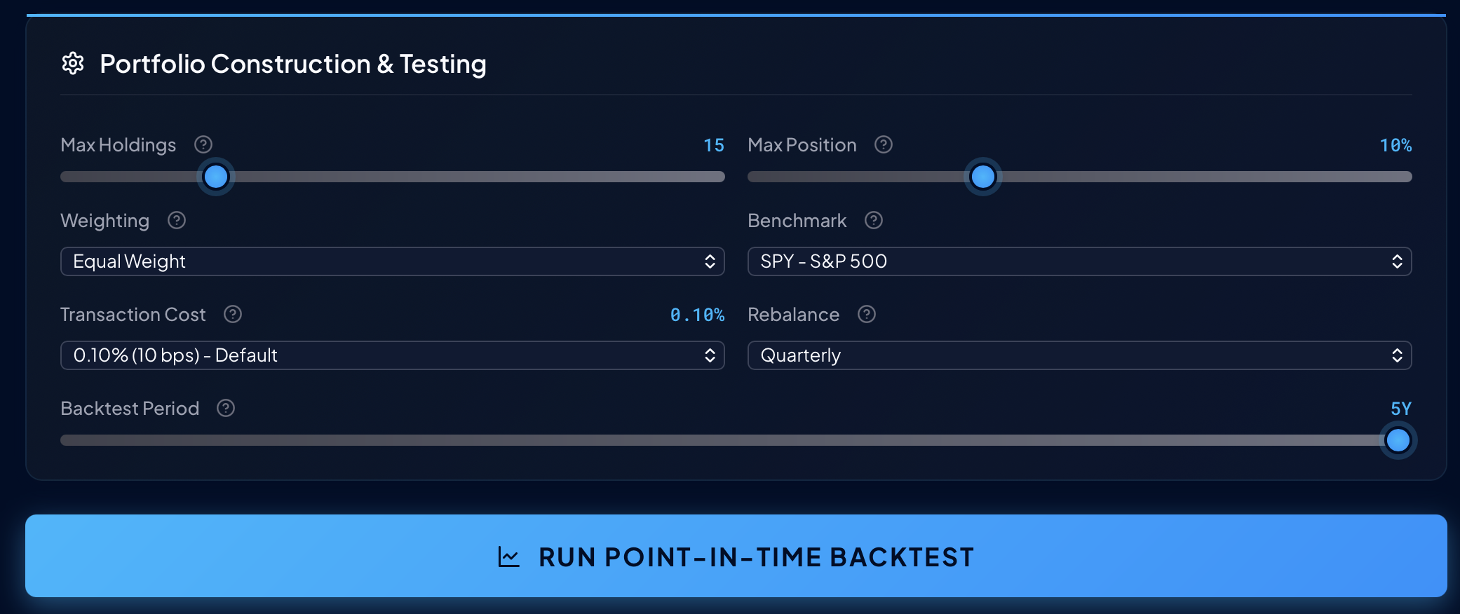 Building a custom investment strategy with SledgeKey's no-code editor